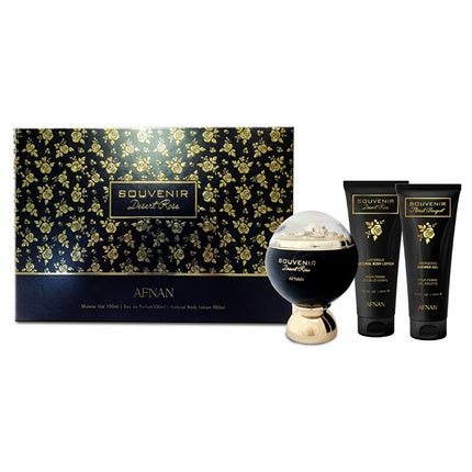 Afnan Souvenir Desert Rose Eau De Parfum 100 Ml Shower Gel 100 Ml Body Milk 100 Ml