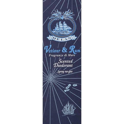 Helan Vetiver & Rum Men's Deodorant Perfume Natural Spray without Aluminium Salts Enriched with Essential Oils Fresh and Gentle 100ml - Made in Italy