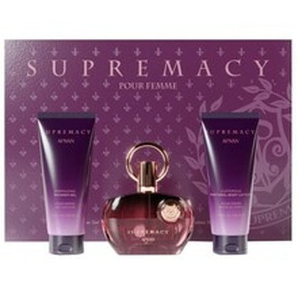 Afnan Supremacy Purple Gift Set Edp 100 Ml Shower Gel 100 Ml And Hydrating Body Milk 100 Ml