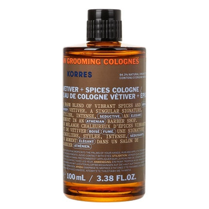 Korres Athenian Grooming Vetiver & Spices Eau De Cologne 100ml