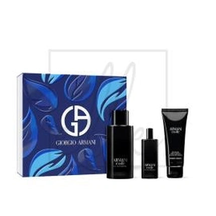 Giorgio Armani Code Homme Gift Set Includes 125 Ml Eau De Toilette 75 Ml Shower Gel And 15 Ml Miniature Eau De Toilette