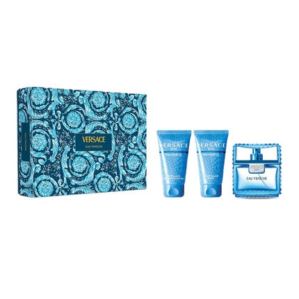 Versace Man Eau Fraiche Set - Eau De Toilette Spray 50ml, Shower Gel 50ml, Aftershave 50ml