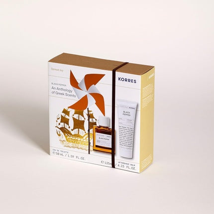 Korres Black Pepper Fragrance Set for Him Gift Set with EDT 50ml and Aftershave